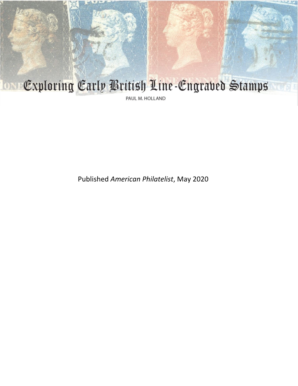 Published American Philatelist, May 2020