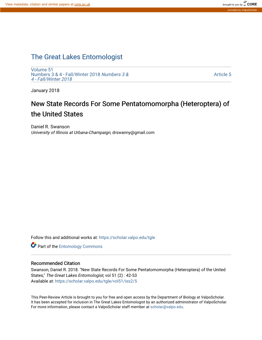 New State Records for Some Pentatomomorpha (Heteroptera) of the United States