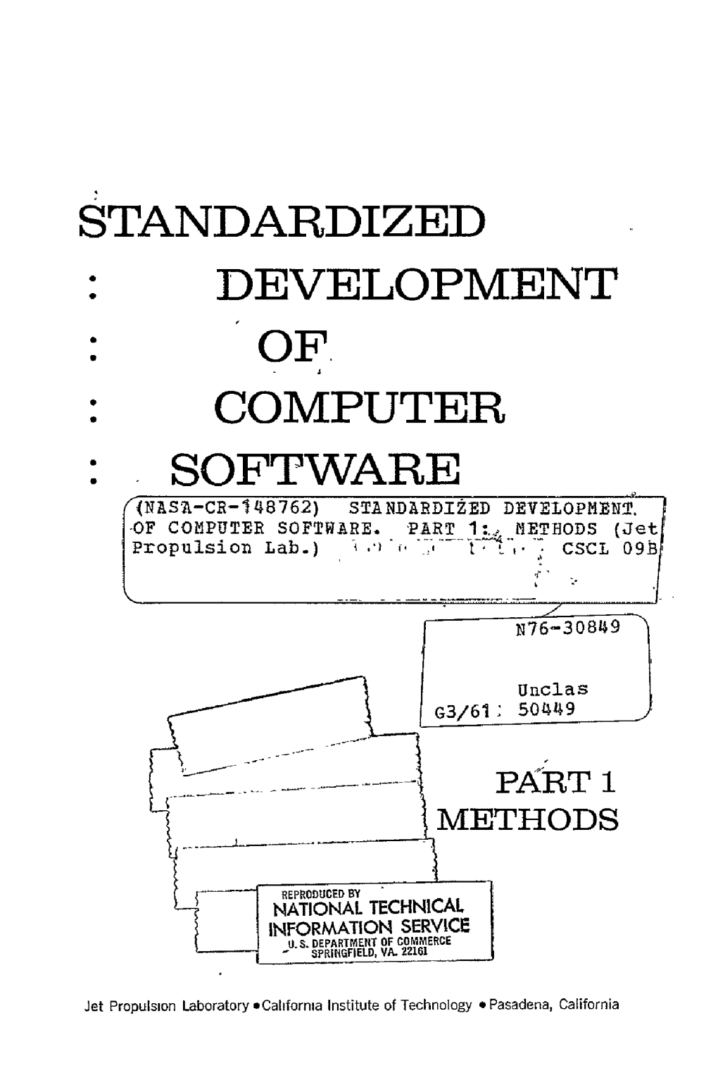 Development of Computer Software (Nas'a-Cr-148762) Standardized Development