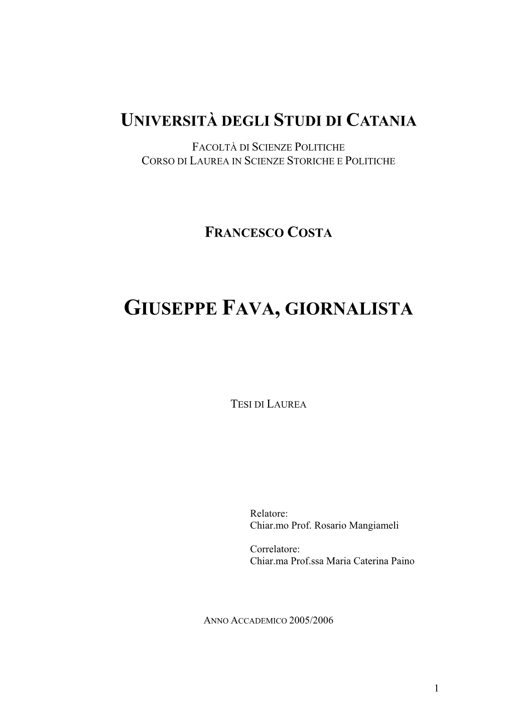 Giuseppe Fava, Giornalista