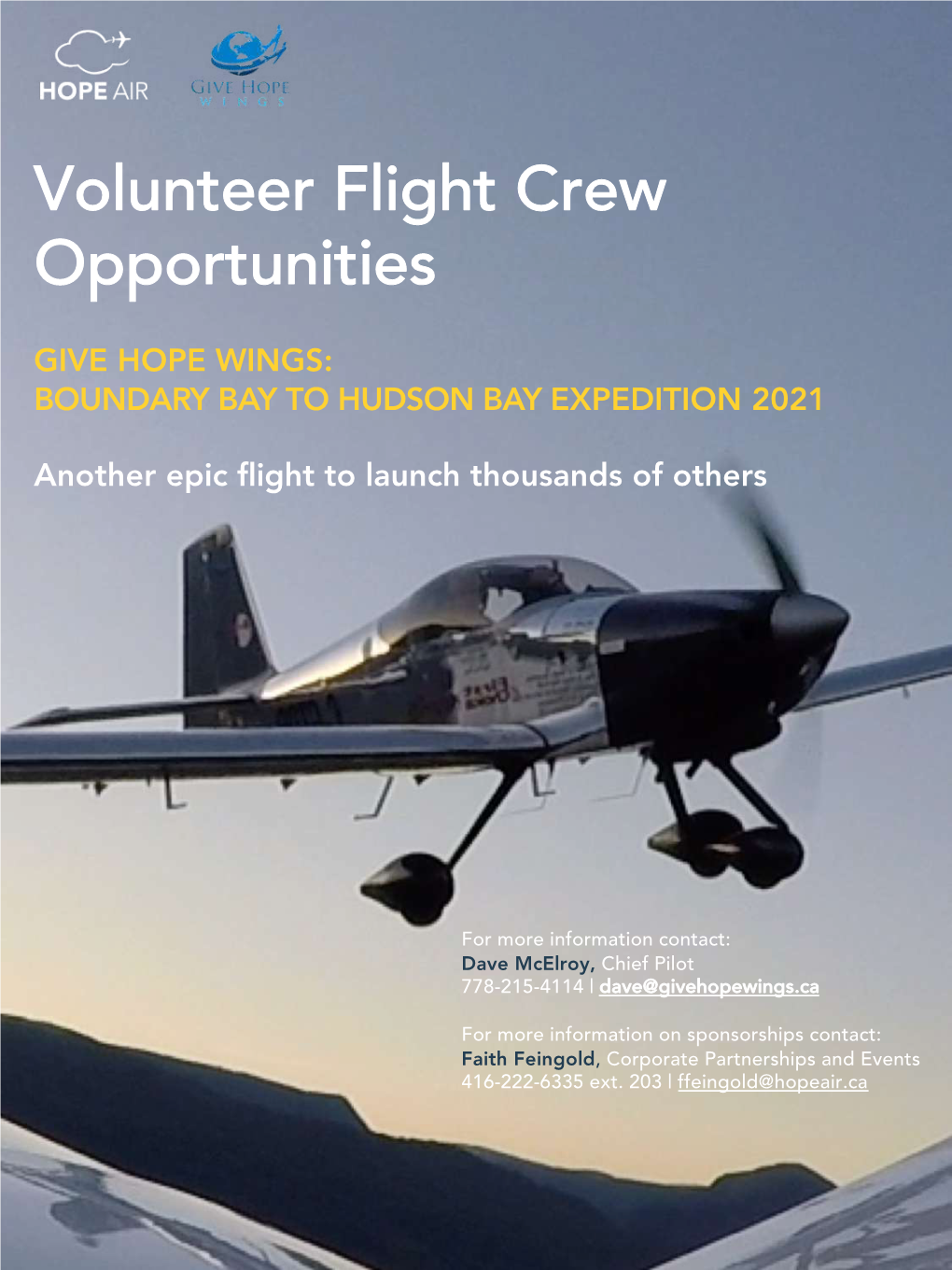 Volunteer Flight Crew Opportunity