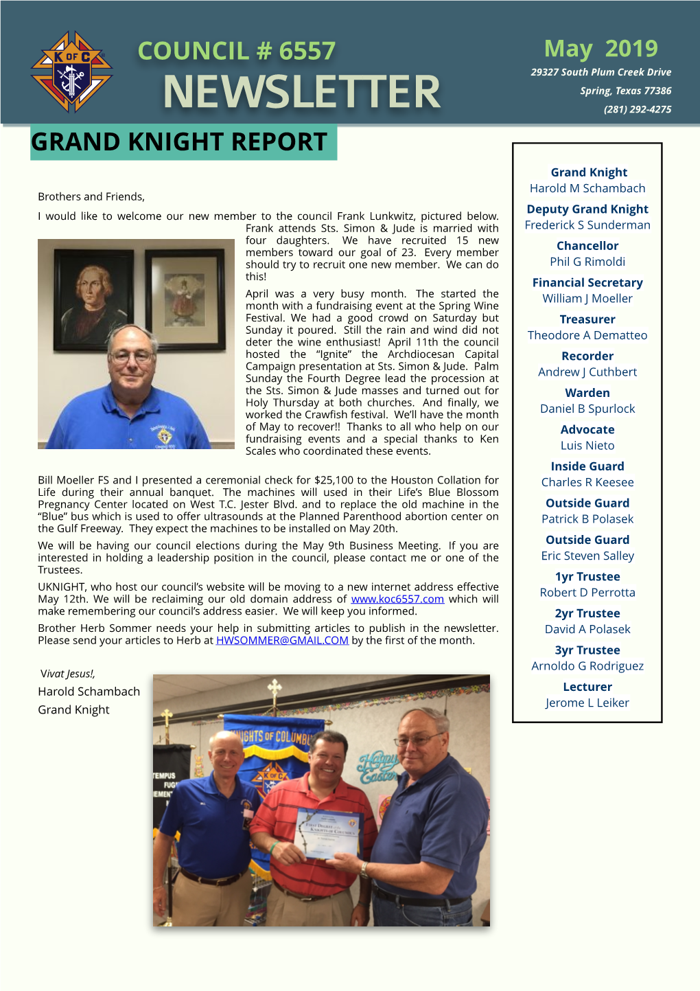 May 2019 Council Newsletter