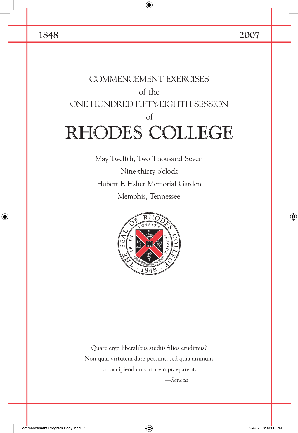 Commencement Program 2007.Pdf