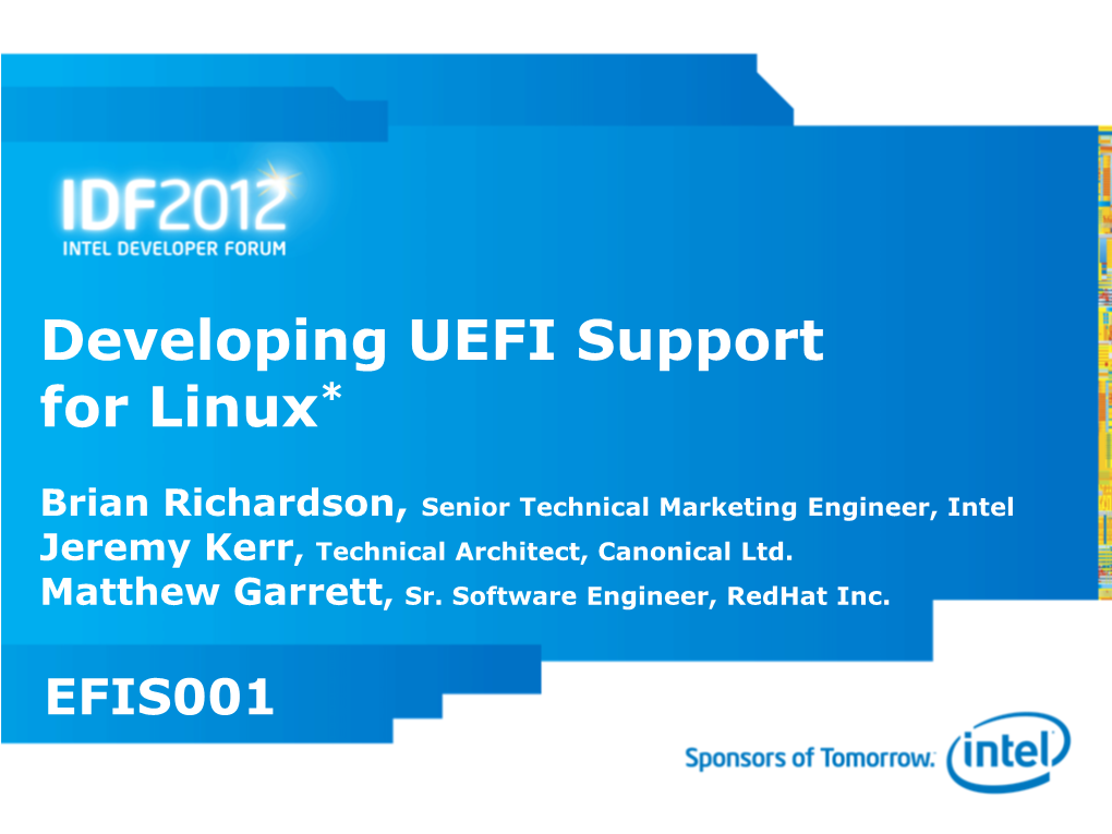 Developing UEFI Support for Linux*