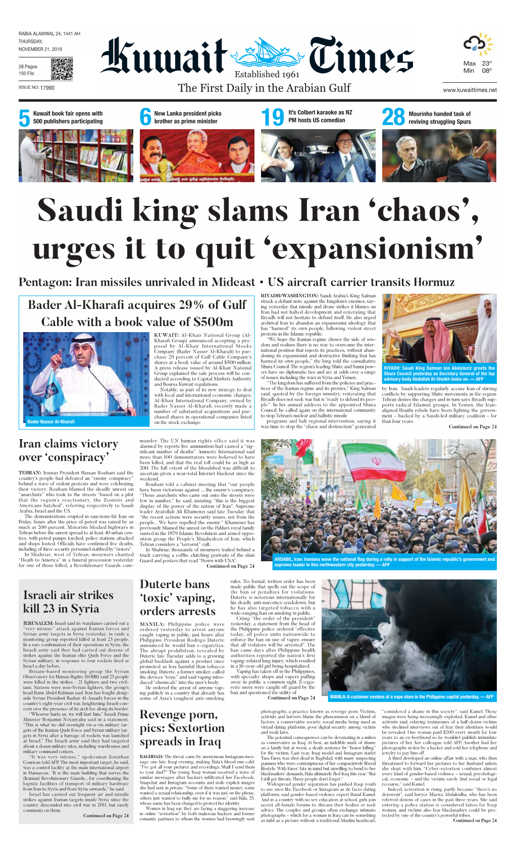 Kuwaittimes 21-11-2019.Qxp Layout 1