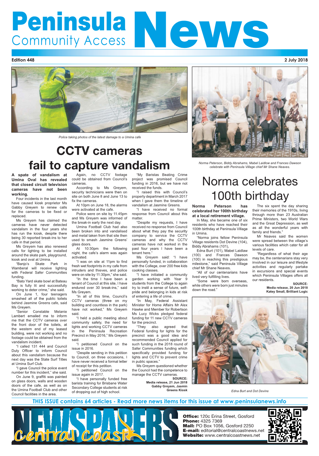 CCTV Cameras Fail to Capture Vandalism Norma Celebrates 100Th