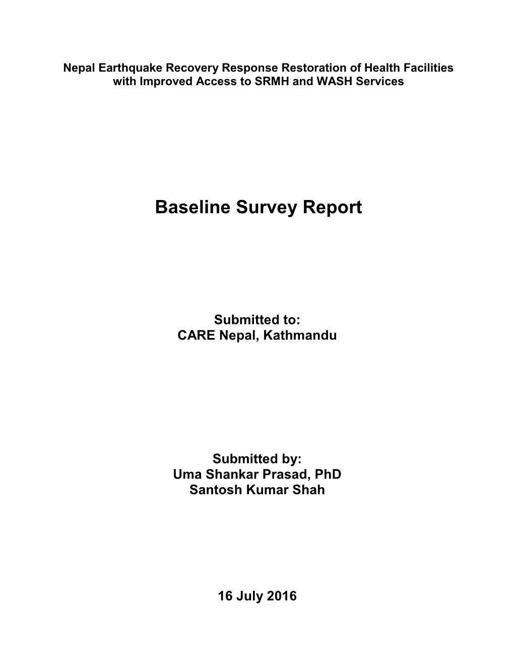 Baseline Survey Report