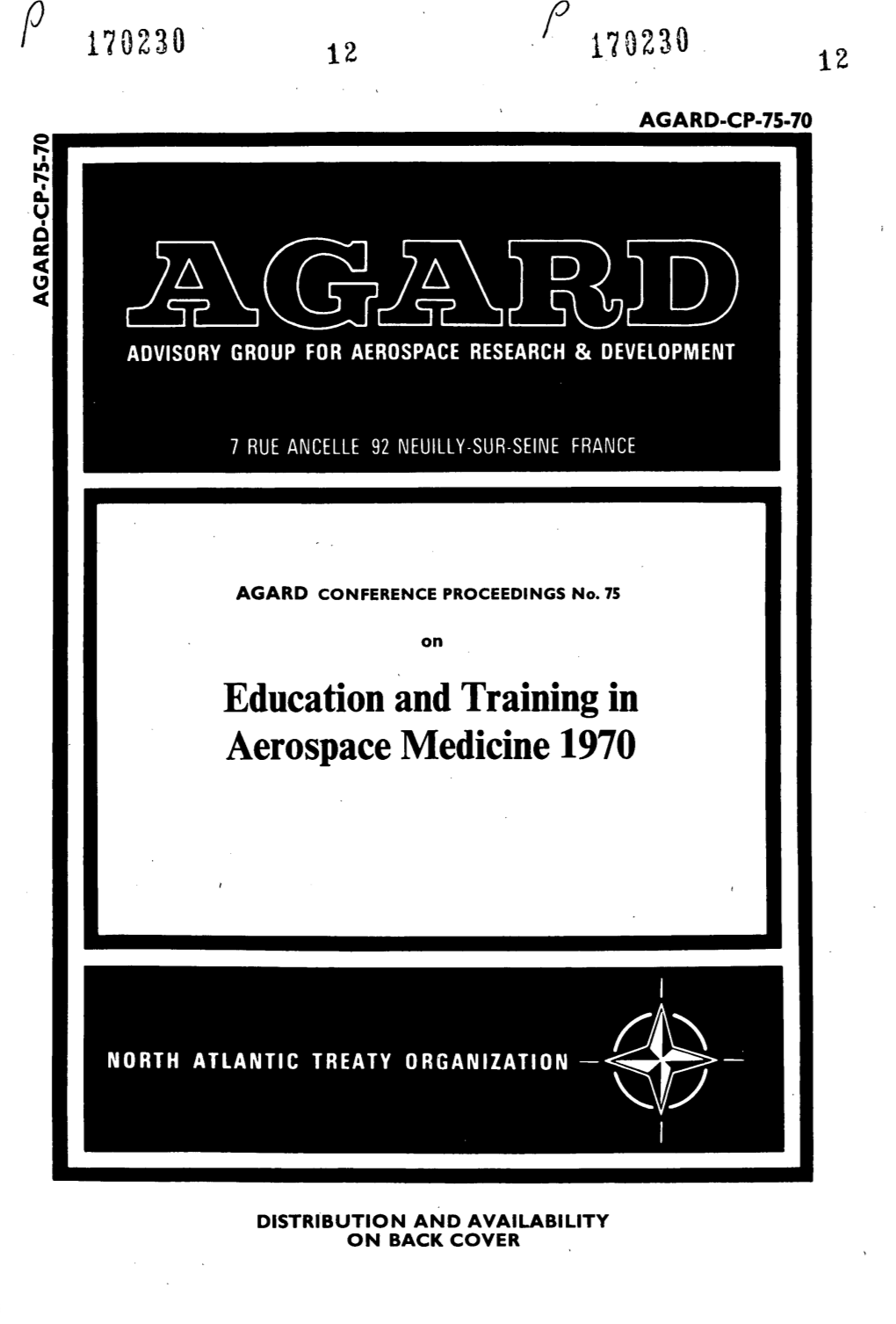 Education and Training in Aerospace Medicine 1970