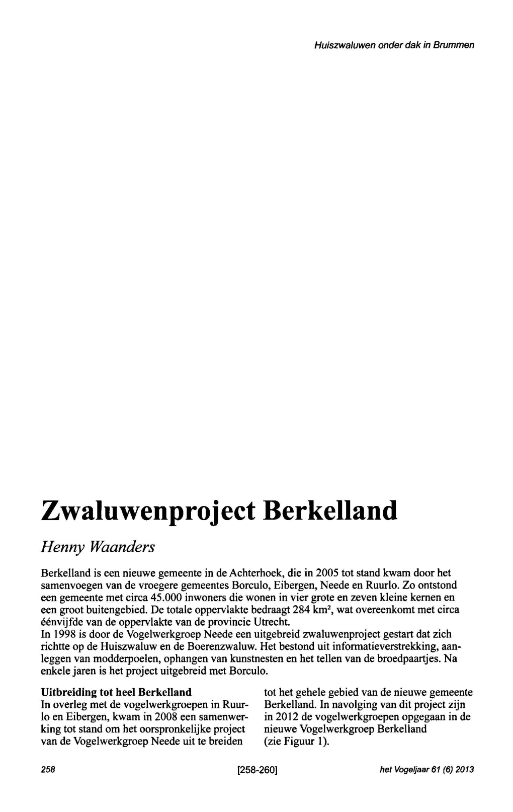 Zwaluwenproject Berkelland