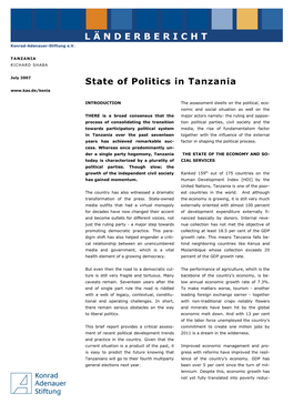State of Politics in Tanzania