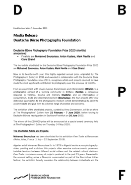 Media Release Deutsche Börse Photography Foundation