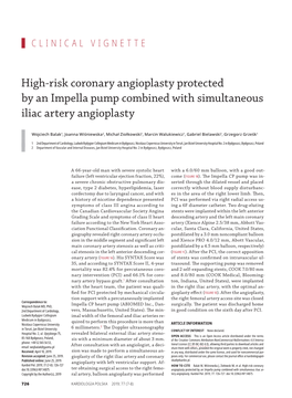 Risk Coronary Angioplasty Protected by an Impella Pump Combined with Simultaneous Iliac Artery Angioplasty