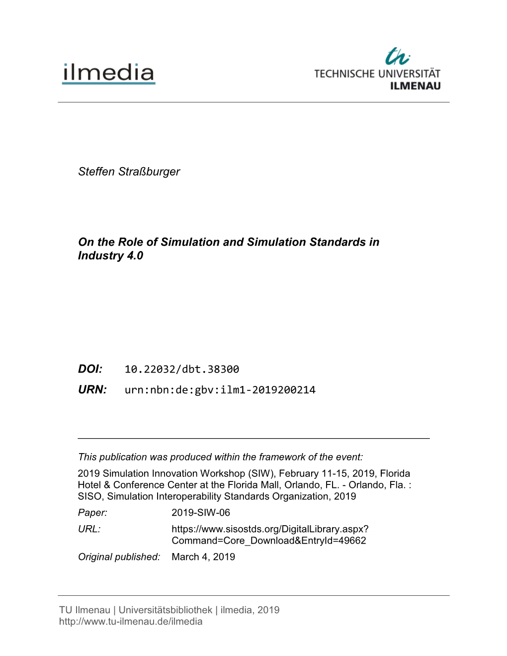 On the Role of Simulation and Simulation Standards in Industry 4.0