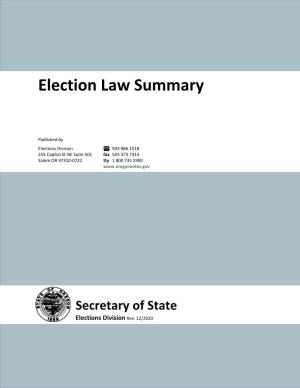 Election Law Summary