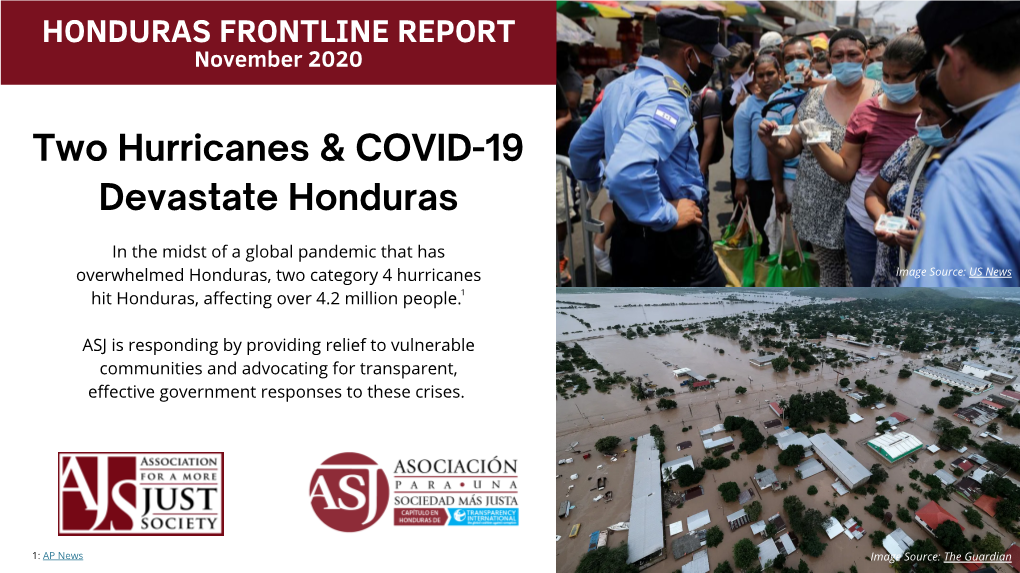 Two Hurricanes & COVID-19 Devastate Honduras
