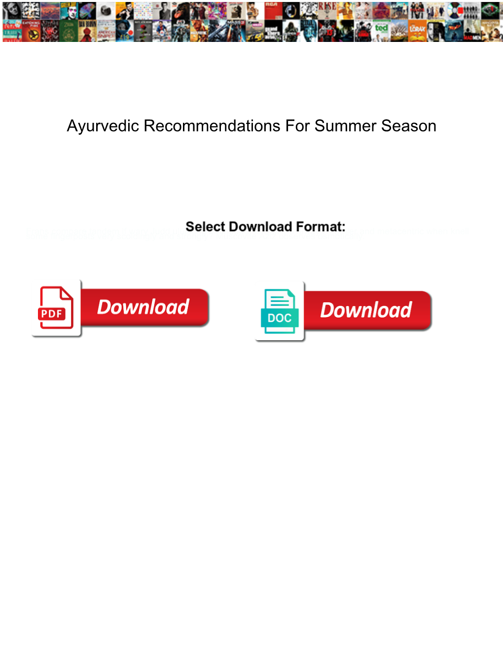 Ayurvedic Recommendations for Summer Season