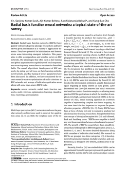Radial Basis Function Neural Networks: a Topical State-Of-The-Art Survey