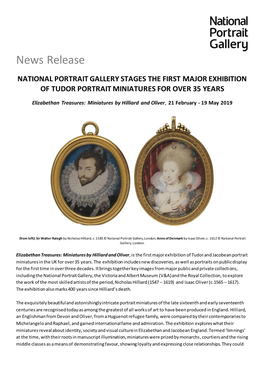 National Portrait Gallery Stages the First Major Exhibition of Tudor Portrait Miniatures for Over 35 Years