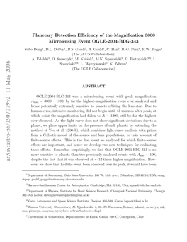 Planetary Detection Efficiency of the Magnification 3000 Microlensing