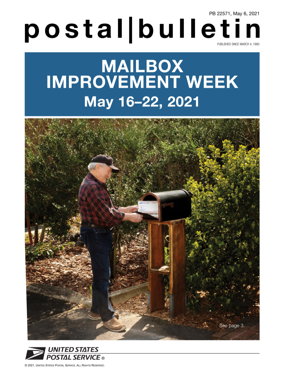 Postal Bulletin 22571, May 6, 2021. Mailbox