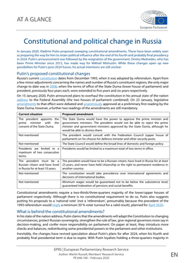 Constitutional and Political Change in Russia