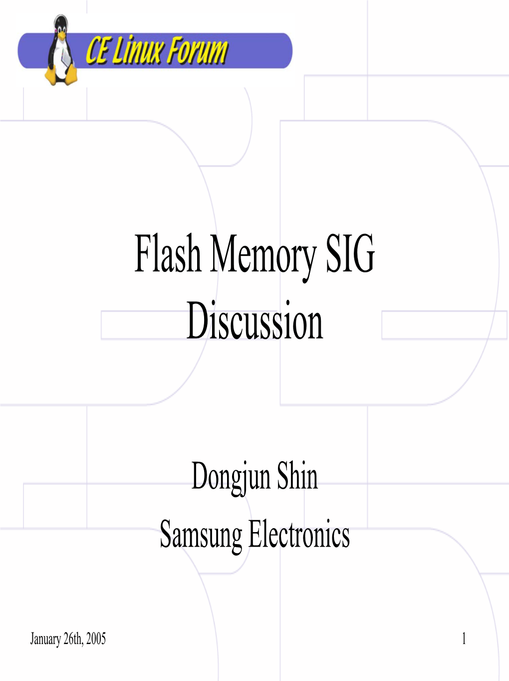 Flash Memory SIG Discussion