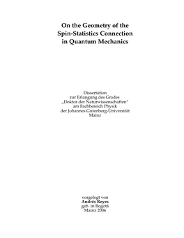 On the Geometry of the Spin-Statistics Connection in Quantum Mechanics