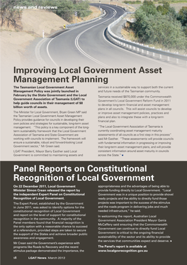 Improving Local Government Asset Management Planning Panel Reports on Constitutional Recognition of Local Government