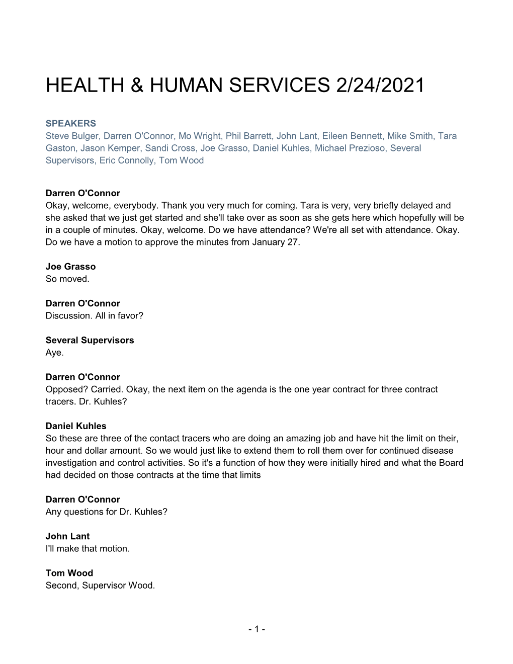 Health & Human Services 2/24/2021