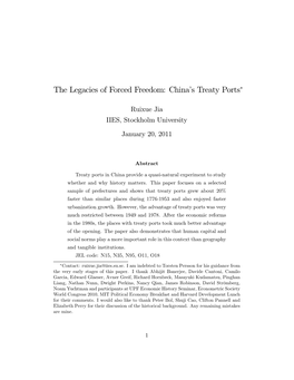 The Legacies of Forced Freedom: China's Treaty Ports*