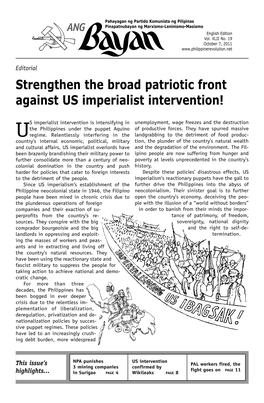 Strengthen the Broad Patriotic Front Against US Imperialist Intervention!