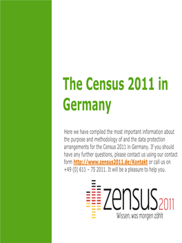The Census 2011 in Germany