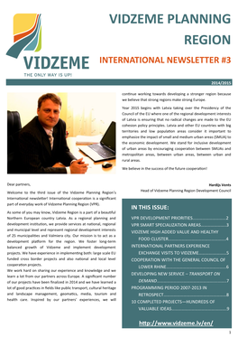 Vidzeme Planning Region International Newsletter #3