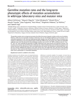 Germline Mutation Rates and the Long-Term Phenotypic Effects of Mutation Accumulation in Wild-Type Laboratory Mice and Mutator Mice