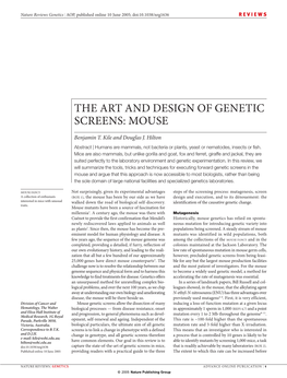The Art and Design of Genetic Screens: Mouse