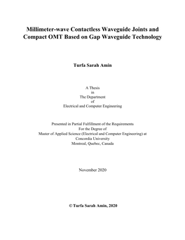 Millimeter-Wave Contactless Waveguide Joints and Compact OMT Based on Gap Waveguide Technology
