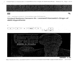 United Nations Censors Dr. Leonard Horowitz's Origin of AIDS Hypothesis United Nations Censors Dr