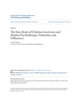 The Stoic Roots of Christian Asceticism