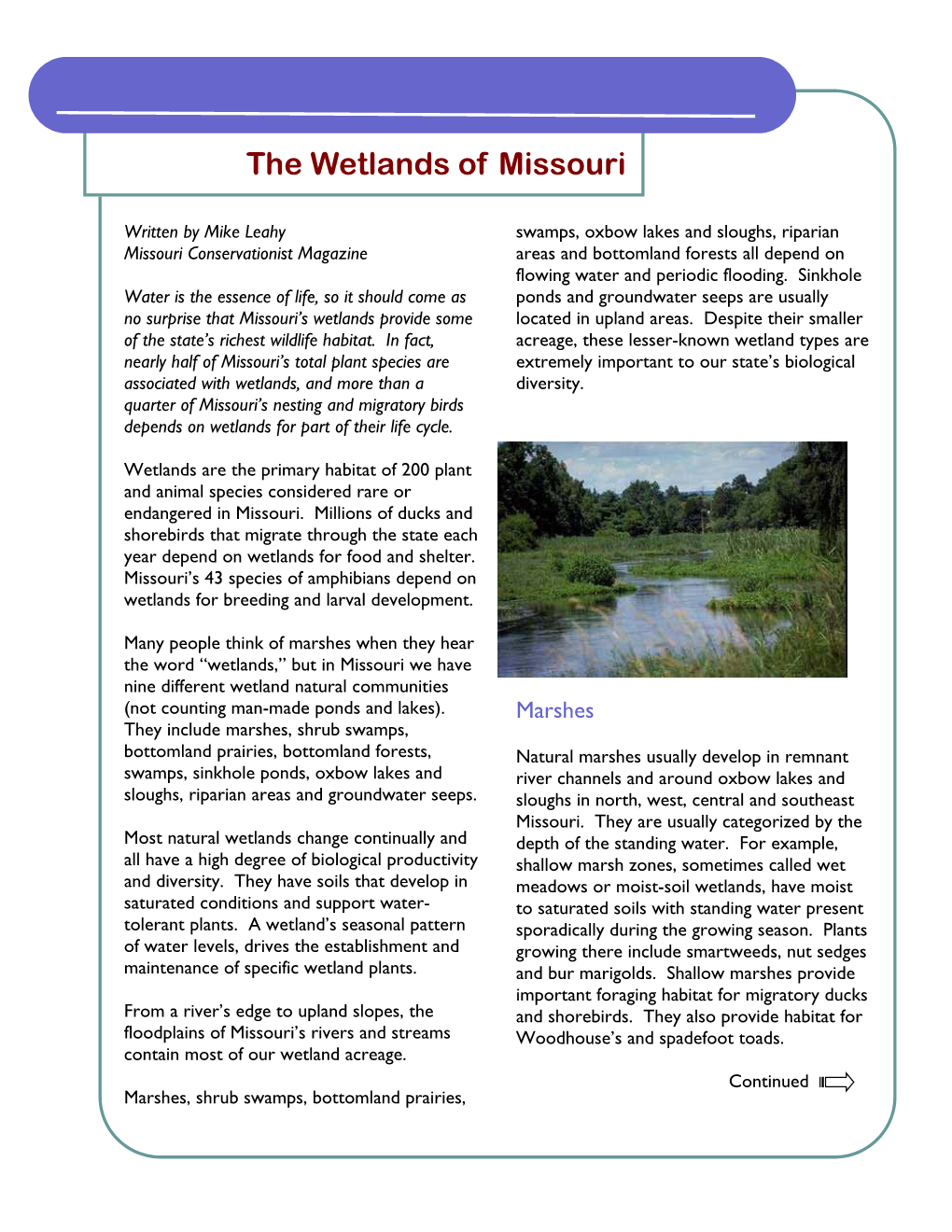 Missouri Wetlands