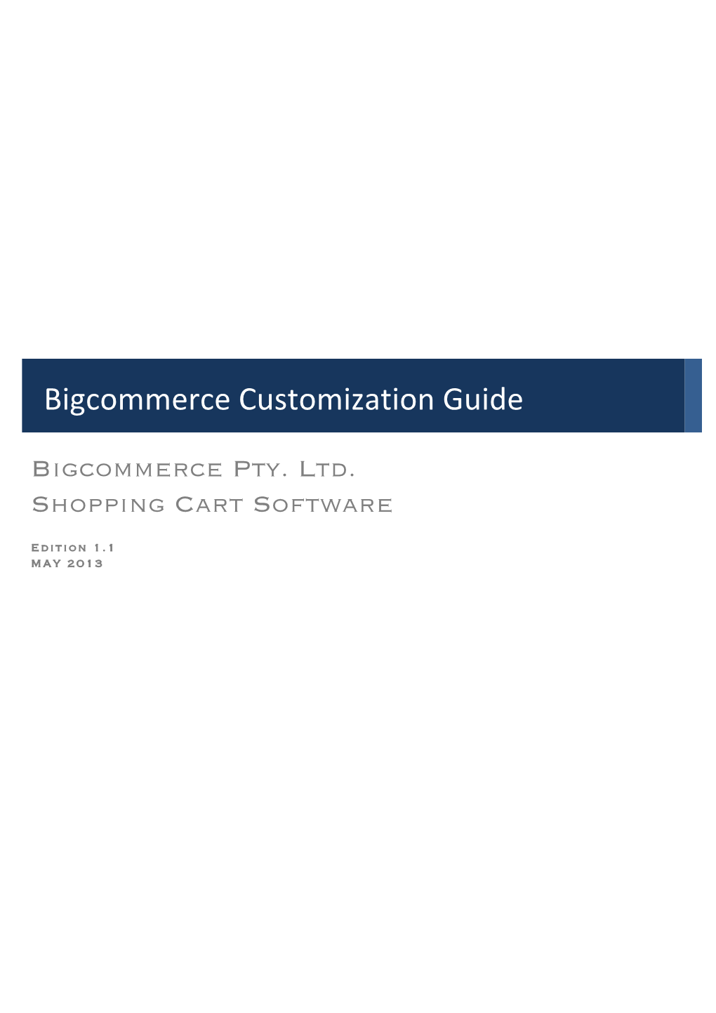 Bigcommerce Customization Guide