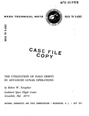 The Utilization of Halo Orbit§ in Advanced Lunar Operation§