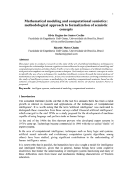 Mathematical Modeling and Computational Semiotics: Methodological Approach to Formalization of Semiotic Concepts