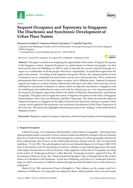 Sequent Occupance and Toponymy in Singapore: the Diachronic and Synchronic Development of Urban Place Names