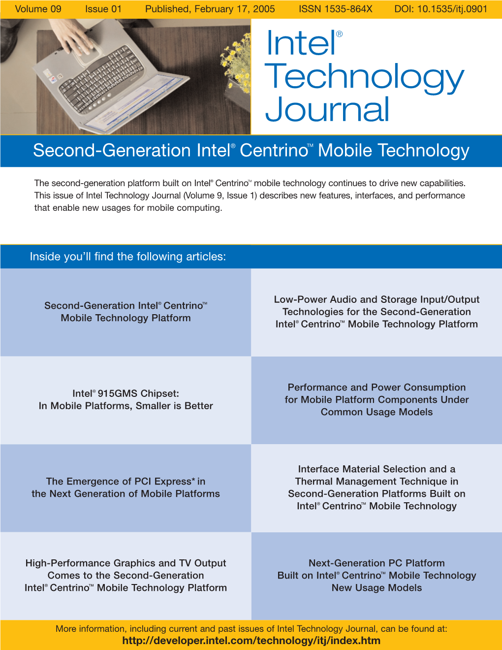 Intel® Technology Journal Second-Generation Intel® Centrinotm Mobile Technology