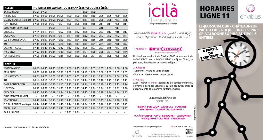 Horaires Ligne 11