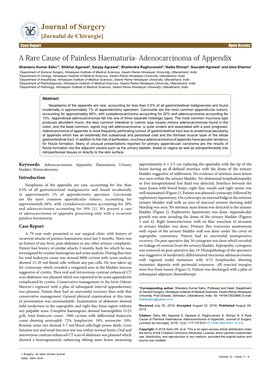A Rare Cause of Painless Haematuria- Adenocarcinoma of Appendix