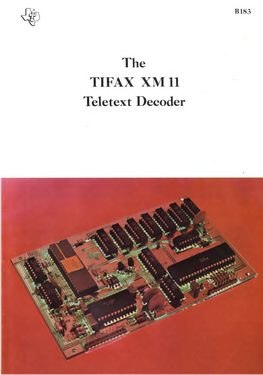 The TIFAX XM 11 Teletext Decoder