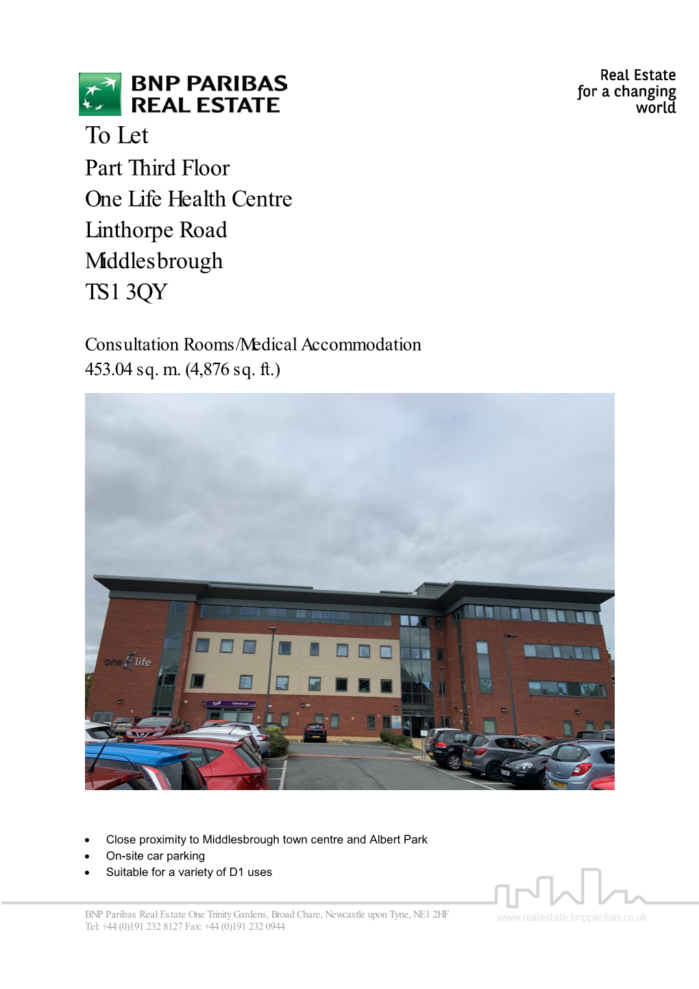 To Let Part Third Floor One Life Health Centre Linthorpe Road Middlesbrough TS1 3QY