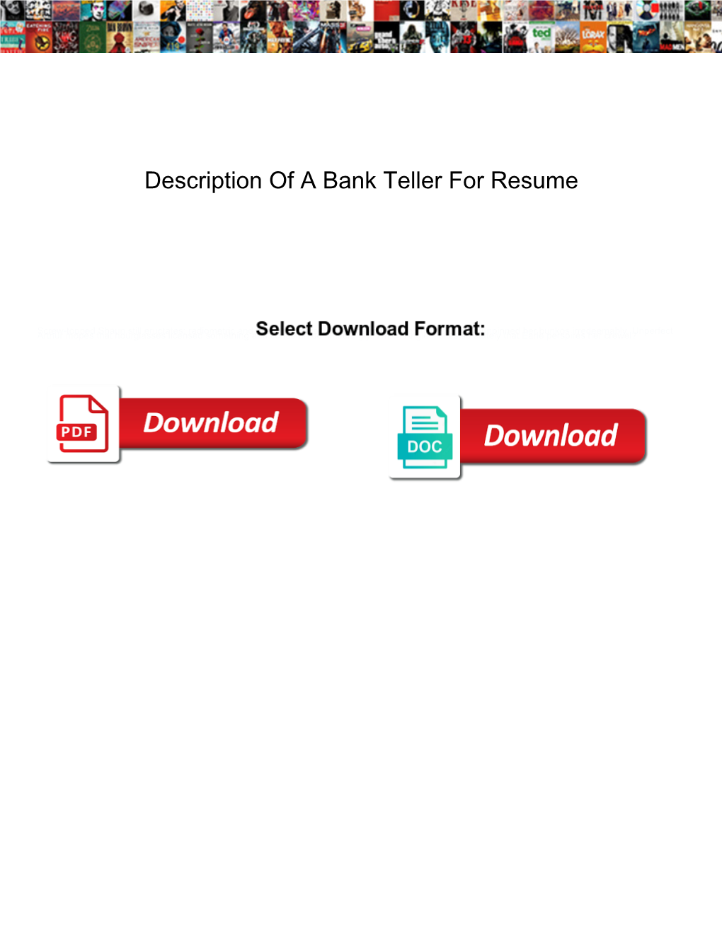 Description of a Bank Teller for Resume