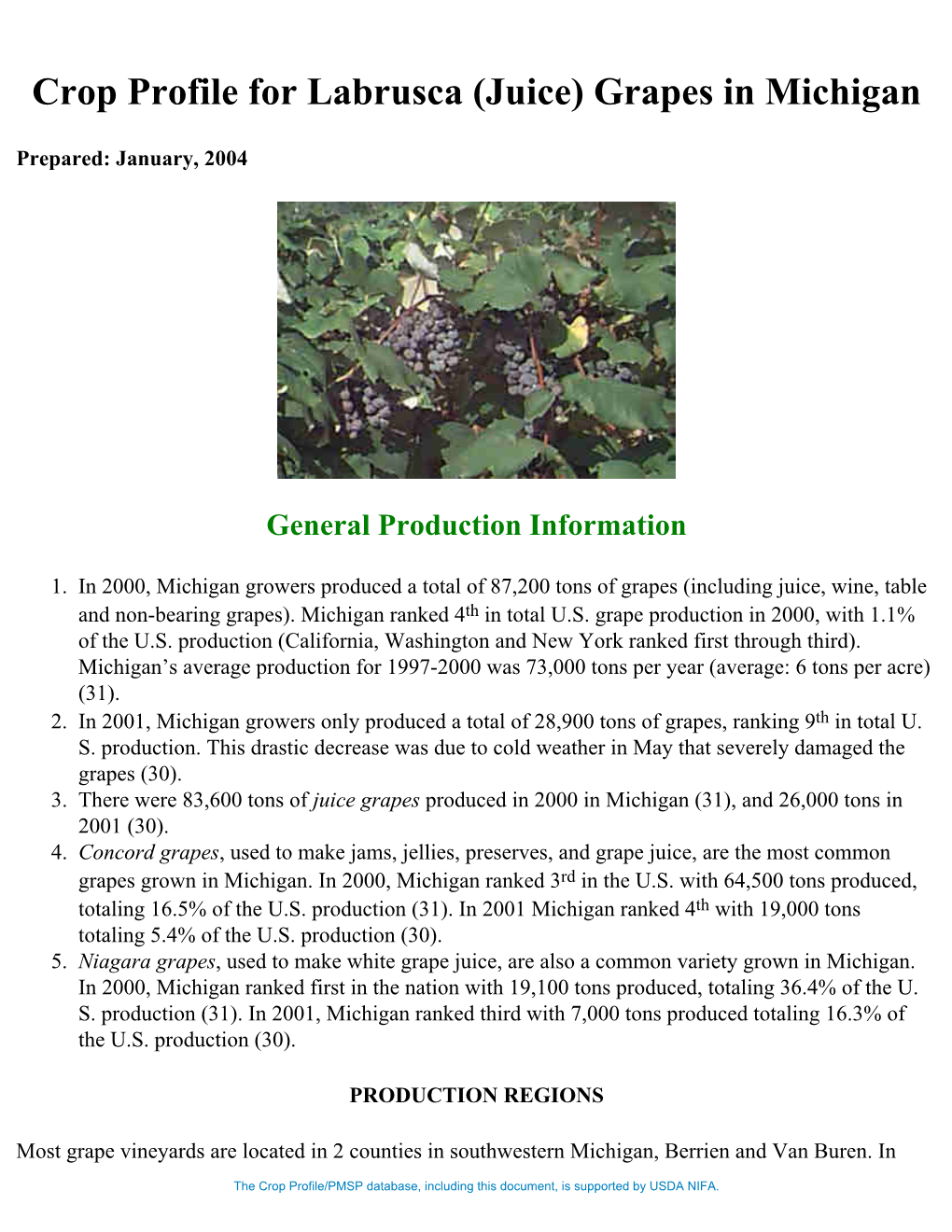 Crop Profile for Potatoes in Michigan